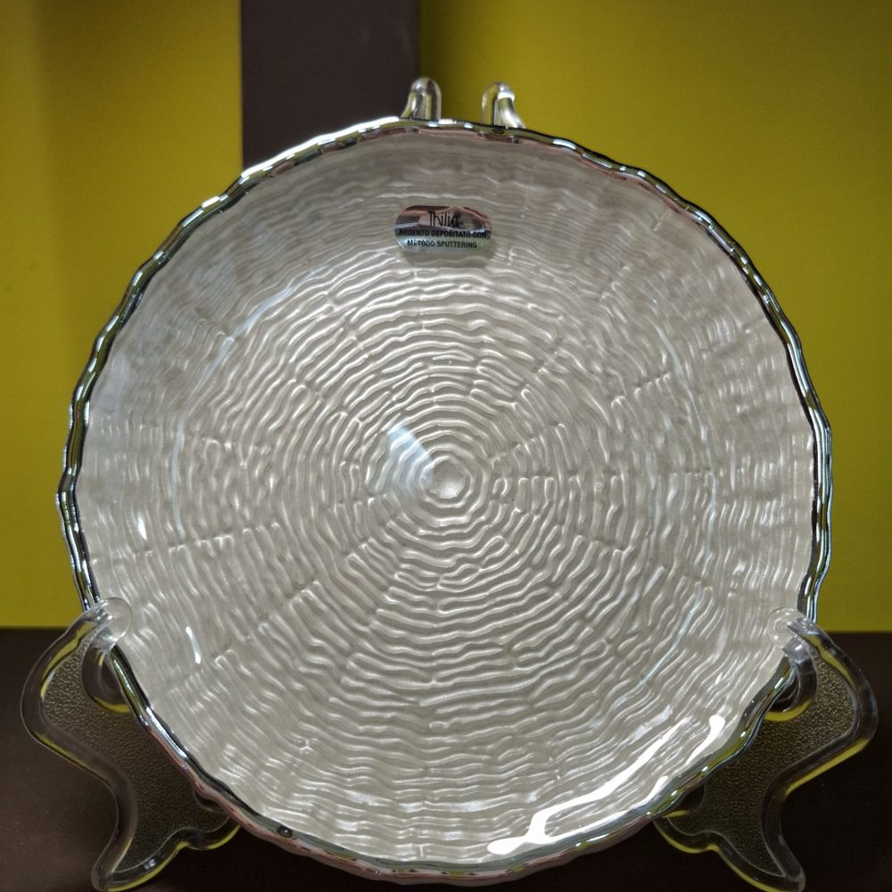 Piattino "Thilia" in vetro argentato