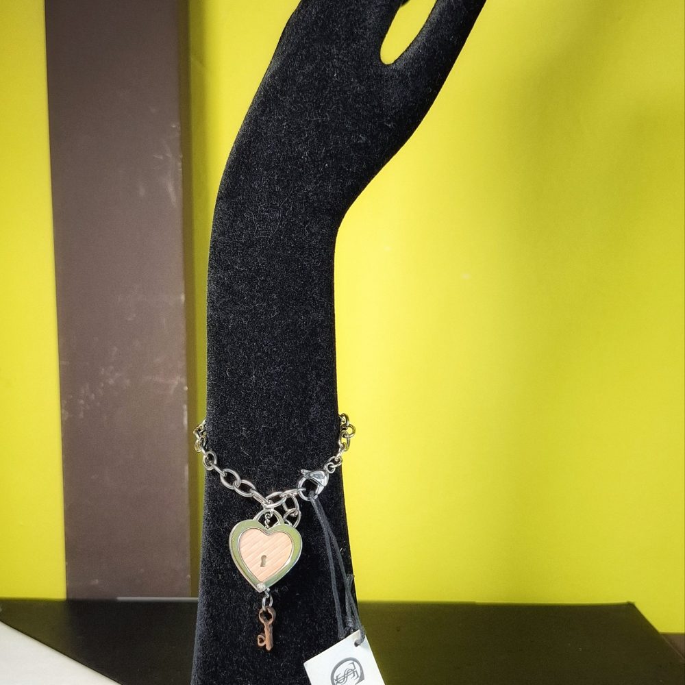 Bracciale con lucchetto a cuore