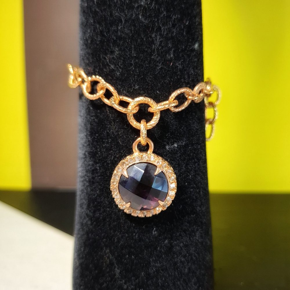 Bracciale in bronzo con ametista naturale